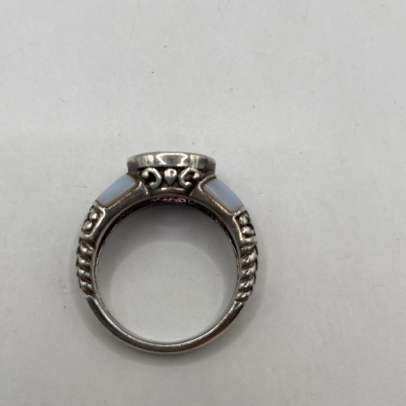 Sterling Silver 925 Purple Amethyst Blue Chalcedony Ring Size 8 - Picture 11 of 12